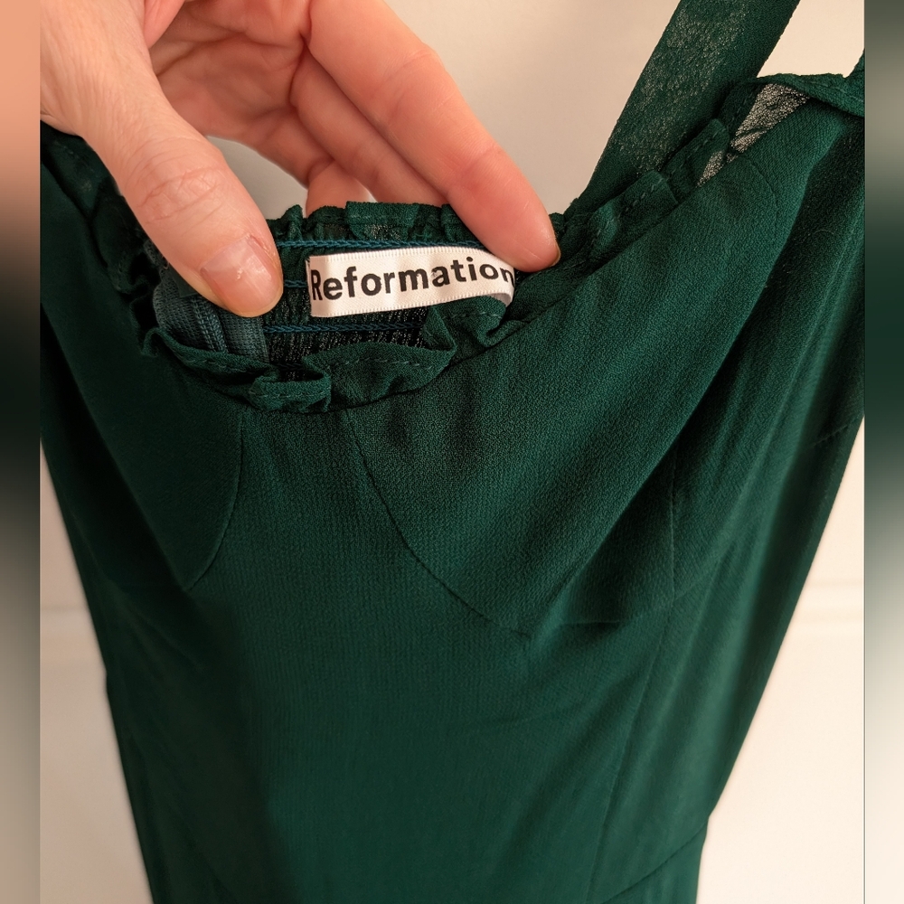 Reformation Nikita Emerald Green Dress Size 0 - Picture 8 of 12